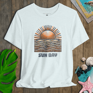 Sun Day Horizon Tee | Vintage Coastal Sunset T-Shirt | Ultra-Soft Eco-Friendly Graphic Tee