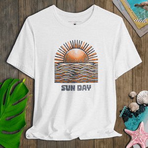 Sun Day Horizon Tee | Vintage Coastal Sunset T-Shirt | Ultra-Soft Eco-Friendly Graphic Tee