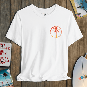Sunset Stamp Tee | Retro Stay Salty Palm Graphic T-Shirt | Ultra-Soft Eco-Friendly Graphic Tee