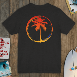 Sunset Stamp Tee | Retro Stay Salty Palm Graphic T-Shirt | Ultra-Soft Eco-Friendly Graphic Tee