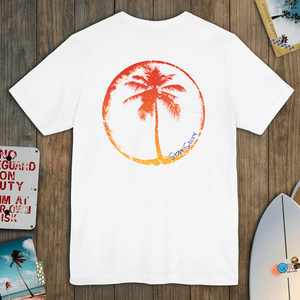 Sunset Stamp Tee | Retro Stay Salty Palm Graphic T-Shirt | Ultra-Soft Eco-Friendly Graphic Tee