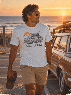 Surf Wagon Tee | Built For Salt Vintage Coastal T-Shirt | Ultra-Soft Eco-Friendly Graphic Tee