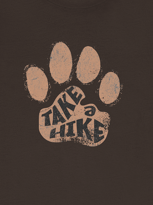 Take a Hike Dog Tee | Vintage Paw Print Graphic T-Shirt | Ultra-Soft Eco-Friendly Graphic Tee