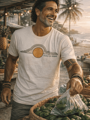 Take It Easy Tee | Vintage 70s Sky | Ultra - Soft Eco - Friendly Graphic Tee