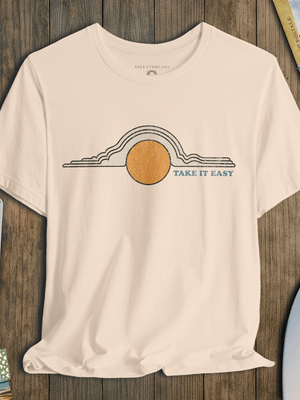 Take It Easy Tee | Vintage 70s Sky | Ultra - Soft Eco - Friendly Graphic Tee