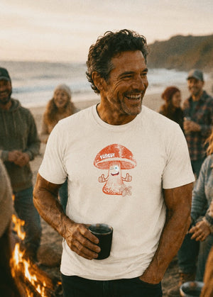 The Funguy Tee | Vintage 70s Mushroom Graphic T-Shirt | Ultra-Soft Eco-Friendly Graphic Tee