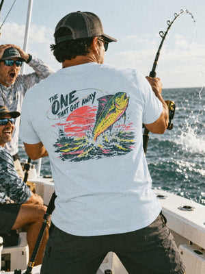 The One That Got Away Tee | Vintage Offshore Fishing Graphic T-Shirt | Ultra-Soft Eco-Friendly Graphic Tee