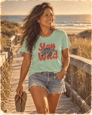 Wild at Heart Sea Turtle Tee | Vintage Coastal Wildlife Graphic T-Shirt | Ultra-Soft Eco-Friendly Graphic Tee