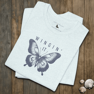 Wingin’ It Miami Blue Tee | Vintage Coastal Butterfly Wildlife T-Shirt | Ultra-Soft Eco-Friendly Graphic Tee