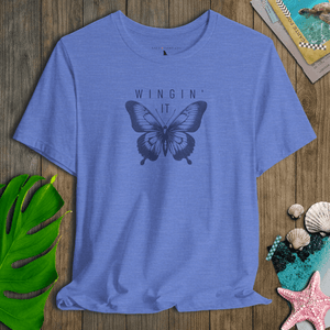 Wingin’ It Miami Blue Tee | Vintage Coastal Butterfly Wildlife T-Shirt | Ultra-Soft Eco-Friendly Graphic Tee
