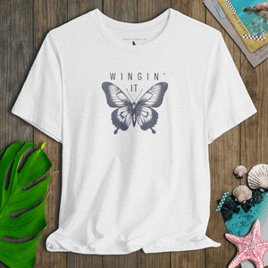 Wingin’ It Miami Blue Tee | Vintage Coastal Butterfly Wildlife T-Shirt | Ultra-Soft Eco-Friendly Graphic Tee