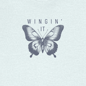 Wingin’ It Miami Blue Tee | Vintage Coastal Butterfly Wildlife T-Shirt | Ultra-Soft Eco-Friendly Graphic Tee