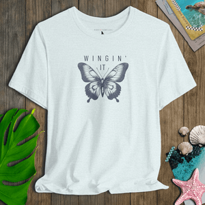 Wingin’ It Miami Blue Tee | Vintage Coastal Butterfly Wildlife T-Shirt | Ultra-Soft Eco-Friendly Graphic Tee